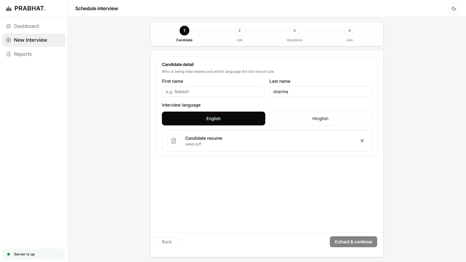 JD & Resume Upload with AI Extraction
